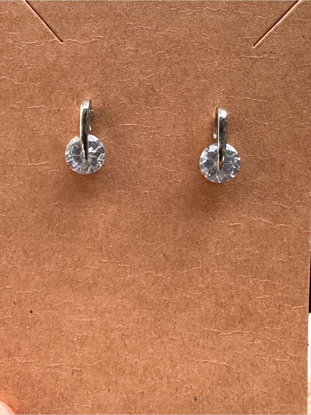Clear Crystal Drop Silver Tone Earrings - Women Jewelry